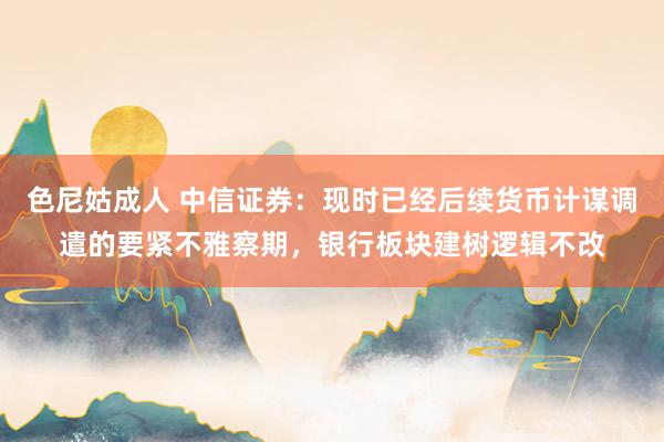 色尼姑成人 中信证券：现时已经后续货币计谋调遣的要紧不雅察期，银行板块建树逻辑不改