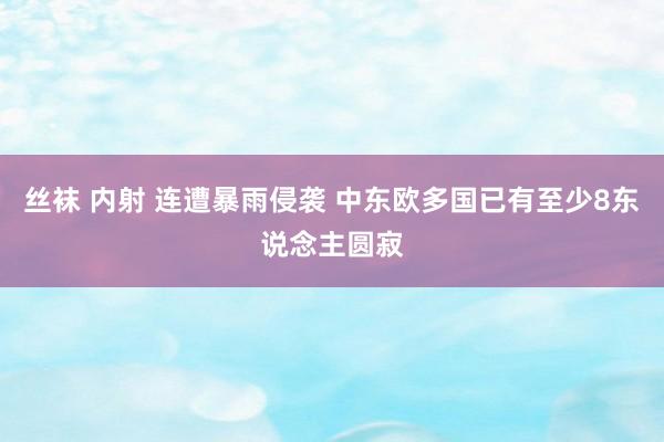 丝袜 内射 连遭暴雨侵袭 中东欧多国已有至少8东说念主圆寂