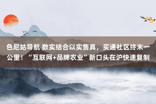 色尼姑导航 数实结合以实售真，买通社区终末一公里！“互联网+品牌农业”新口头在沪快速复制