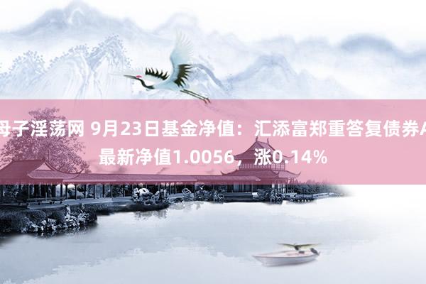 母子淫荡网 9月23日基金净值：汇添富郑重答复债券A最新净值1.0056，涨0.14%