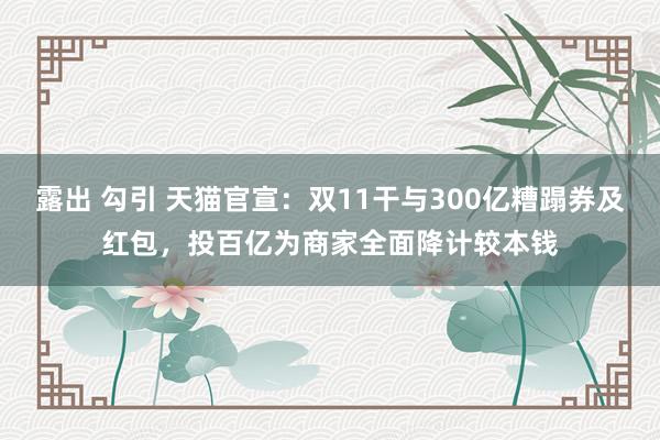 露出 勾引 天猫官宣：双11干与300亿糟蹋券及红包，投百亿为商家全面降计较本钱