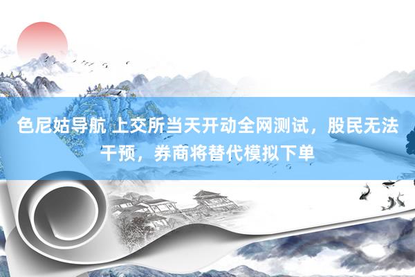 色尼姑导航 上交所当天开动全网测试，股民无法干预，券商将替代模拟下单