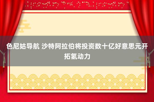 色尼姑导航 沙特阿拉伯将投资数十亿好意思元开拓氢动力