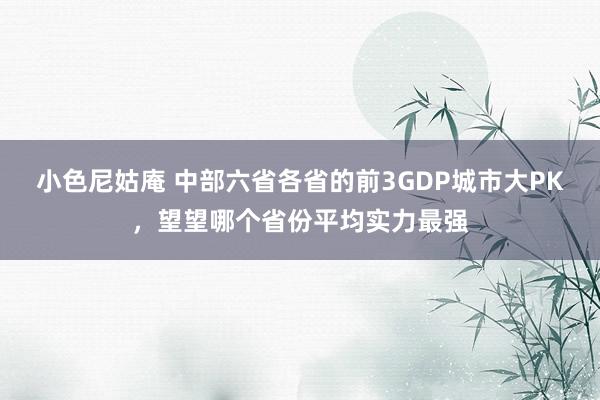 小色尼姑庵 中部六省各省的前3GDP城市大PK，望望哪个省份平均实力最强