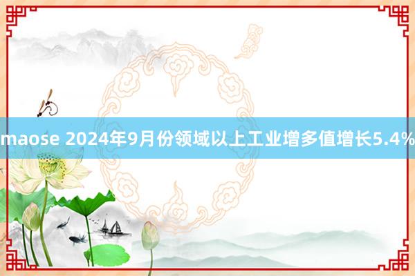 maose 2024年9月份领域以上工业增多值增长5.4%