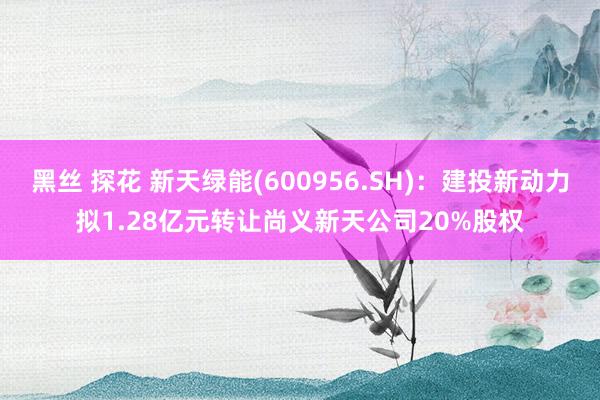 黑丝 探花 新天绿能(600956.SH)：建投新动力拟1.28亿元转让尚义新天公司20%股权