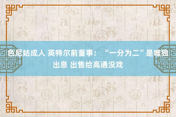 色尼姑成人 英特尔前董事： “一分为二”是唯独出息 出售给高通没戏