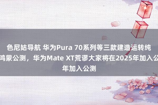 色尼姑导航 华为Pura 70系列等三款建造运转纯血鸿蒙公测，华为Mate XT荒谬大家将在2025年加入公测