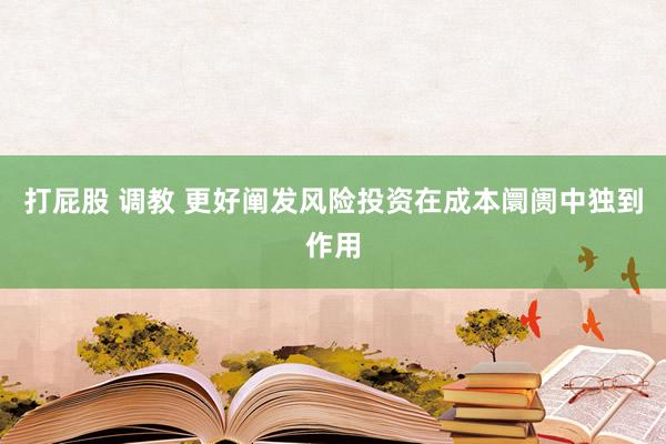 打屁股 调教 更好阐发风险投资在成本阛阓中独到作用