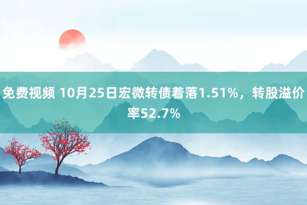 免费视频 10月25日宏微转债着落1.51%，转股溢价率52.7%