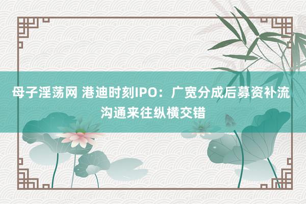 母子淫荡网 港迪时刻IPO：广宽分成后募资补流 沟通来往纵横交错