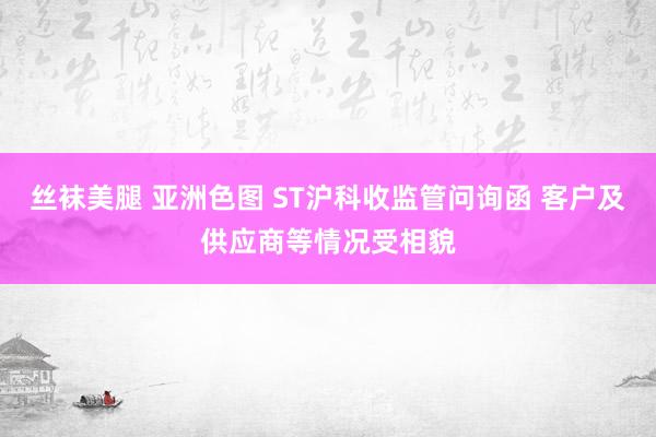 丝袜美腿 亚洲色图 ST沪科收监管问询函 客户及供应商等情况受相貌