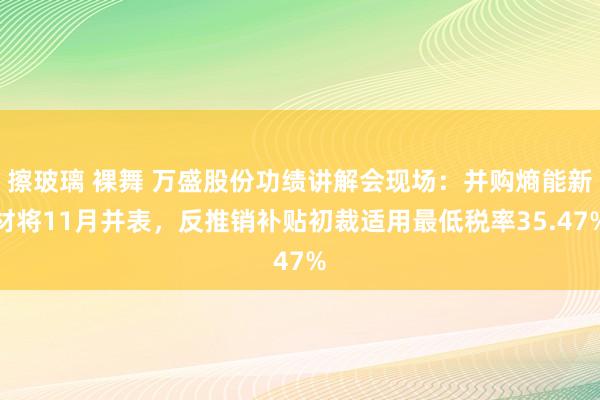 擦玻璃 裸舞 万盛股份功绩讲解会现场：并购熵能新材将11月并表，反推销补贴初裁适用最低税率35.47%