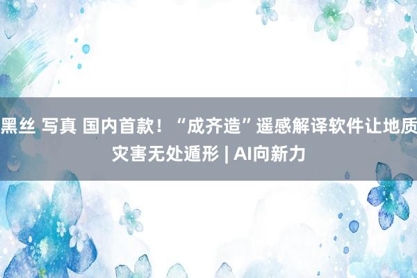 黑丝 写真 国内首款！“成齐造”遥感解译软件让地质灾害无处遁形 | AI向新力