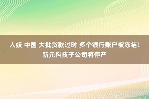 人妖 中国 大批贷款过时 多个银行账户被冻结！新元科技子公司将停产