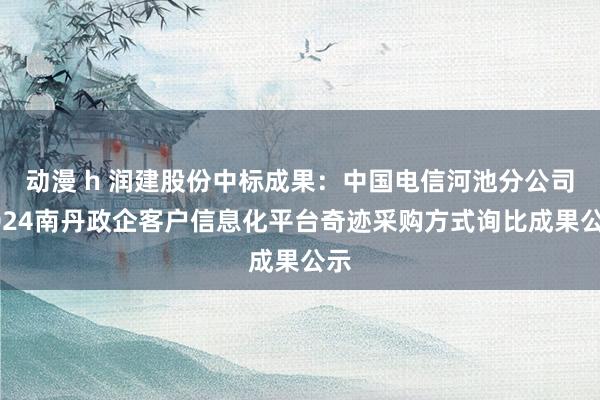 动漫 h 润建股份中标成果：中国电信河池分公司2024南丹政企客户信息化平台奇迹采购方式询比成果公示