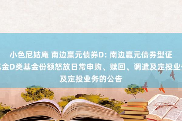 小色尼姑庵 南边赢元债券D: 南边赢元债券型证券投资基金D类基金份额怒放日常申购、赎回、调遣及定投业务的公告