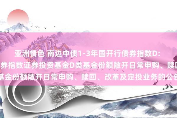 亚洲情色 南边中债1-3年国开行债券指数D: 南边中债1-3年国开行债券指数证券投资基金D类基金份额敞开日常申购、赎回、改革及定投业务的公告