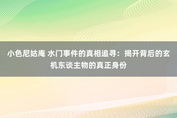 小色尼姑庵 水门事件的真相追寻：揭开背后的玄机东谈主物的真正身份