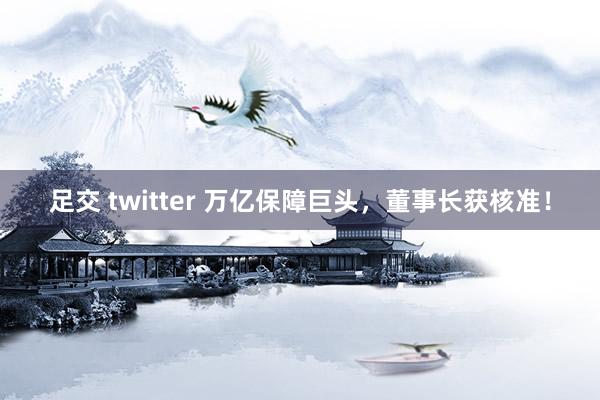 足交 twitter 万亿保障巨头，董事长获核准！