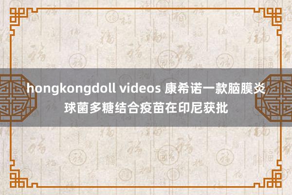 hongkongdoll videos 康希诺一款脑膜炎球菌多糖结合疫苗在印尼获批