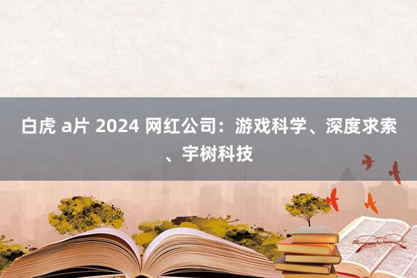 白虎 a片 2024 网红公司：游戏科学、深度求索、宇树科技