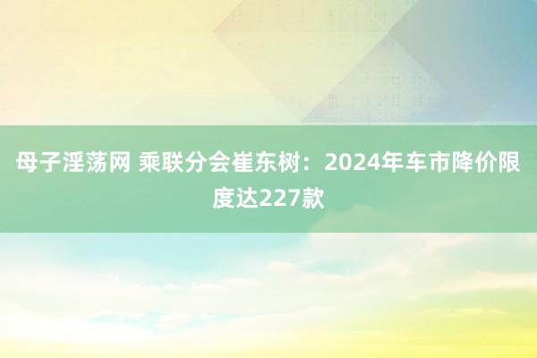 母子淫荡网 乘联分会崔东树：2024年车市降价限度达227款