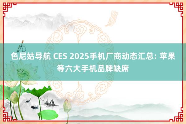 色尼姑导航 CES 2025手机厂商动态汇总: 苹果等六大手机品牌缺席