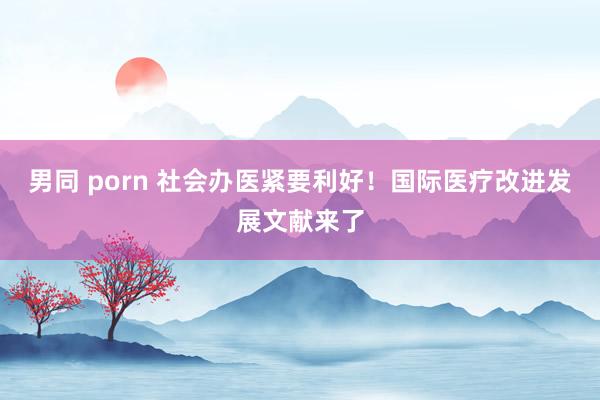 男同 porn 社会办医紧要利好！国际医疗改进发展文献来了