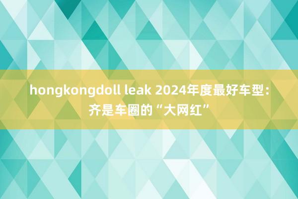 hongkongdoll leak 2024年度最好车型：齐是车圈的“大网红”