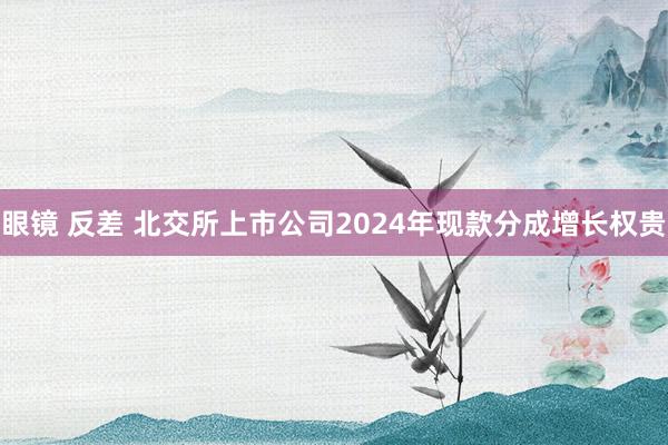 眼镜 反差 北交所上市公司2024年现款分成增长权贵