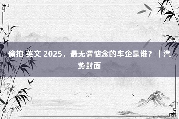 偷拍 英文 2025，最无谓惦念的车企是谁？｜汽势封面